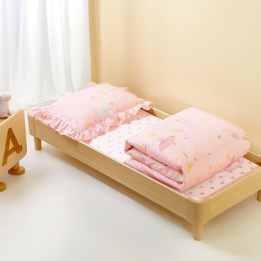 Luolaikids (Luolaikids) Kindergarten drei/vierteilige Pure Cotton Girls Cartoon Bettwäsche Vollte Baumwollbettblatt Quilt Cover 120*150 cm
