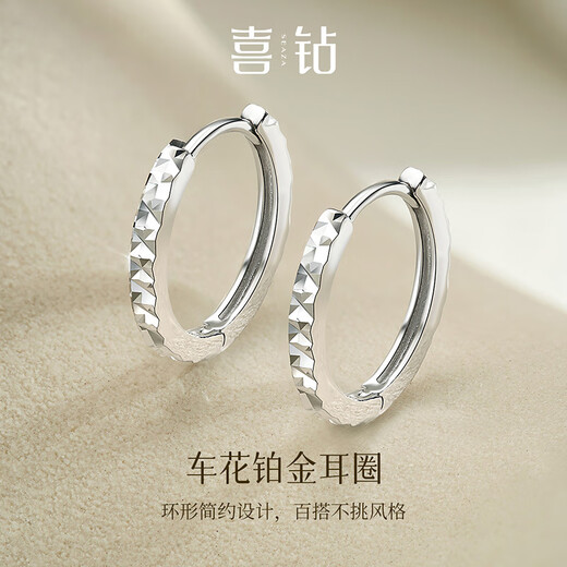 Hi Diamond PT950 Platinum Earrings for Women Platinum Simple Crushed Ice Earrings Daily Commuting Style Plain Gold Earrings Authentic Approximately 2.71g Platinum Earrings/Pair