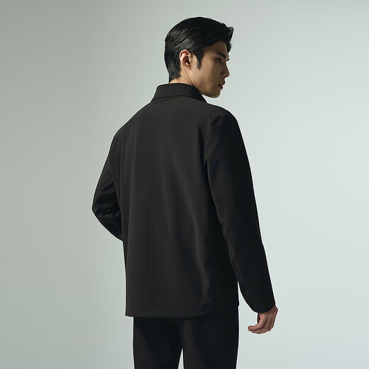 Lilan waterproof jacket autumn men's stand collar far infrared heating jacket autumn new simple business men's jacket black XL 175/92A