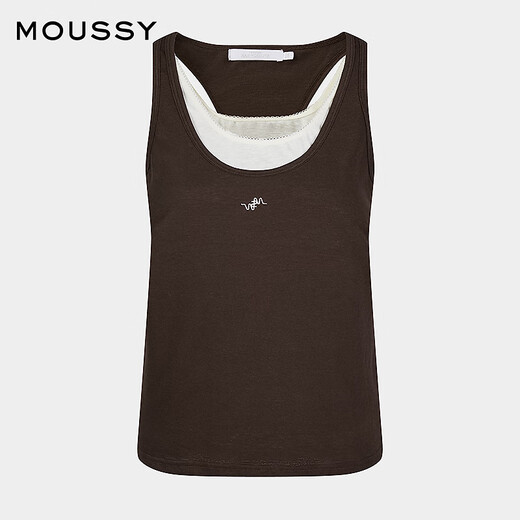MousSy x Studiowear2025 Été Nouveau produit en deux pièces Set Simple Vest 028isa80-3881 060 Brown S