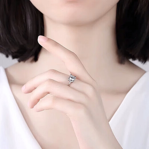 I Do platinum PT950 diamond ring 1 carat classic bull head cultivated diamond proposal engagement diamond ring gift for girlfriend classic bull head 50 point diamond size 10