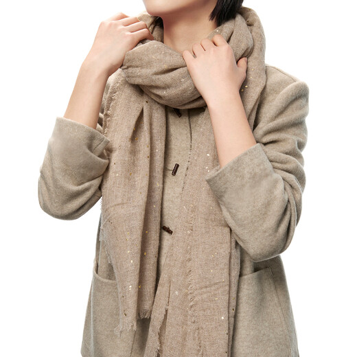 
ERDOS 25 early autumn worsted cashmere fashionable casual simple women's shawl scarf earth camel 200cmX100cm