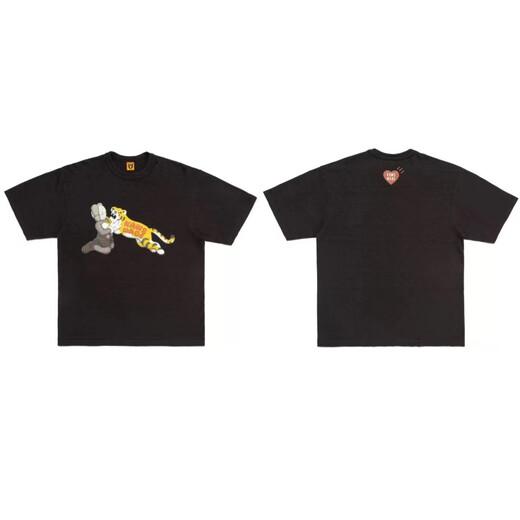 Lee Kids Japanische amerikanische trendige Marke Human Dragon Jahr Limited Kurzärmer Männer Paar Sommer Cartoon Tier T-Shirt Frauen Top 3882 White S