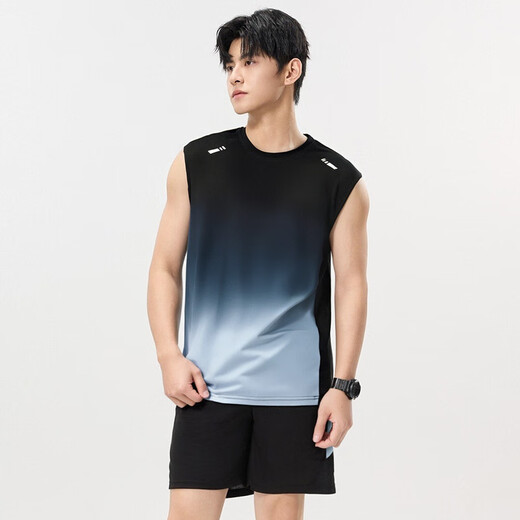 Victoria Traveler Sportswear Set Men's Ice Silk T-shirt Running Quick Drying Sleeveless Summer Vest Shorts Fitness Basketball Suit 2XL