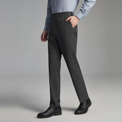 YOUNGOR trousers men's blended stretch TR trousers with brushed bottom soft, comfortable and warm trousers 2025 new product dark gray VCHX319935CWA 35 175/86A (2 feet 65) 88cm