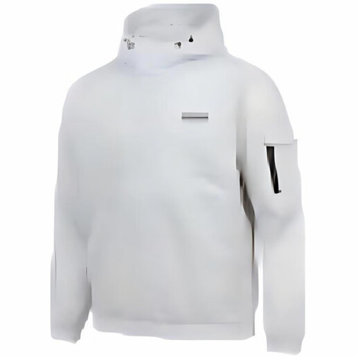 
DESCENTE solid color logo hooded long sleeve jacket for men and women black 100