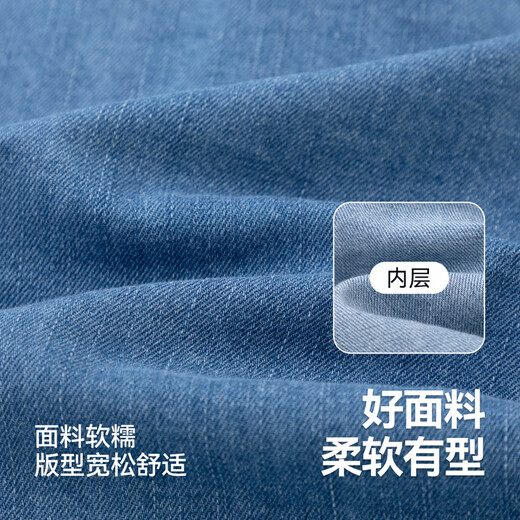 Dudujia washable children's soft denim jacket spring boys' stylish shirts girls' outdoor casual tops spring and autumn denim blue 80