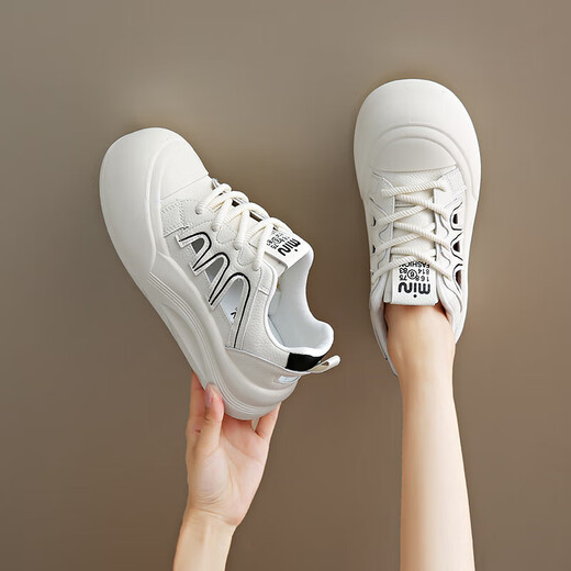 Zapatos para mujeres 2025 Nuevo verano hueco transpirable espesor grueso altura que mejora pequeños zapatos blancos de moda personalizados versátiles zapatos deportivos casuales ygnx-3103 amarillo 37