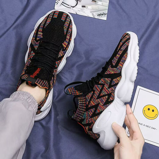 Zhedun men's shoes in autumn new breathable thin lightweight mesh shoes versatile casual dad shoes outdoor running sports trendy shoes RF-AA9909 beige 39