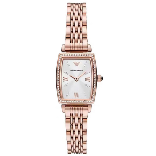 Emporio Armani Women's Watch, Body Diamond-Set Belt, Fritillaria Quartz Small Green Watch, Tendencia cuadrada A149 AR11302