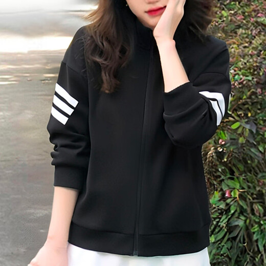 Adidas veste Vêtements masculins 2025 printemps et automne Nouveaux coups de sport en tricot collier de haut de gamme masculine à manches longues JD4885 JD4885 Black 3xl recommandé 215-230jin [Jin est égal à 0,5 kg]