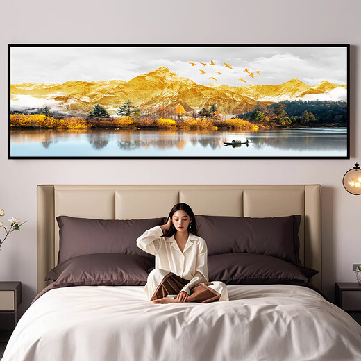 2025 new style self-adhesive stickers for bedroom bedside decoration with Jinshan Mountains for living room sofa background wall paper stickers with Jinshan Mountains for backing 180*60cm Comes with adhesive (printing frame)