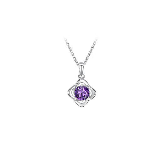 Helena HR four-leaf clover amethyst necklace for women 2025 new authentic pendant birthday gift for girlfriend and wife Amethyst lucky four-leaf clover necklace gift box