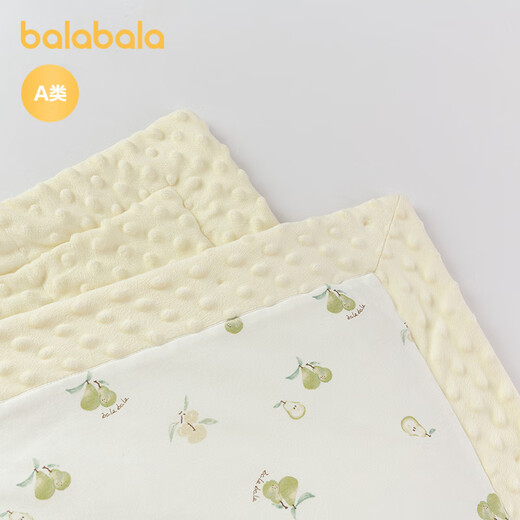 Balabala shopping mall same style baby blanket newborn blanket 2025 new plus velvet warm, comfortable and cute white and green tone 00314 110x140cm