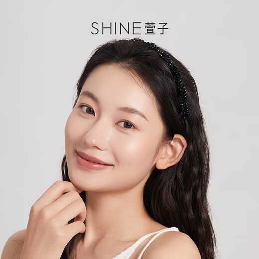 Xuanzi (SHINE) handmade beaded hairpin tooth comb headband niche design high-end wavy hairpin hair accessories birthday gift black 1 piece