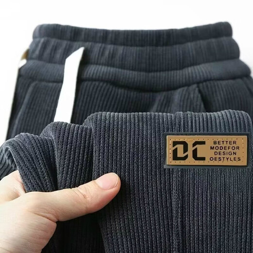 Corduroy pants men's autumn and winter thickened velvet loose casual pants men's trendy versatile large size sports pants factory direct sales clearance K264 plus velvet style black 4XL recommended weight 160-170Jin Jin equals 0.5 kg can be worn