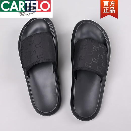 Cartelo Slippers Herren Sommer 2025 Neue modische und vollständige weiche Sohle Beachschuhe Herren-Wasserdichte und Geruchsabweisflip Flops Black 6189 38