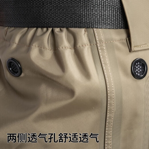Wading pants, waist-length one-piece waterproof thickened clothes, rain pants, water shoes, rain boots, fishing pants, wading fishing pants for men, 3D khaki nylon waist-length style 39