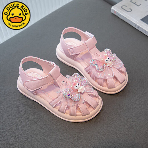 G.Duck Kids Little Yellow Duck Girls Sandalen Süße Bogen Kulomi 2025 Sommer Kindergarten Nicht rutschfeste Mode vielseitige Sandalen 9902 Sandalen Pink 25 Größe 16 cm