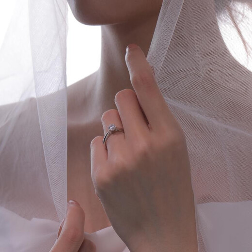 DR Proposal Diamond Ring K Gold/PT950 Platinum Classic Six Claw Classic Wedding Moissanite Ring Valentine's Day Gift 1 Carat Gift Box + Certificate PT950 Live (Size Adjustable)