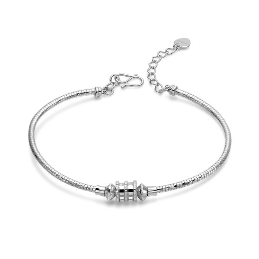 He Ye Explosive Stretch Small Waist Solid Bracelet Pt950 Platinum Platinum Bracelet Women's Oval Opening Adjustable Pt950 Platinum Solid Stretch Small Waist Bracelet 8.68g (can be worn with net hand circumference of 14cm to 15.5cm