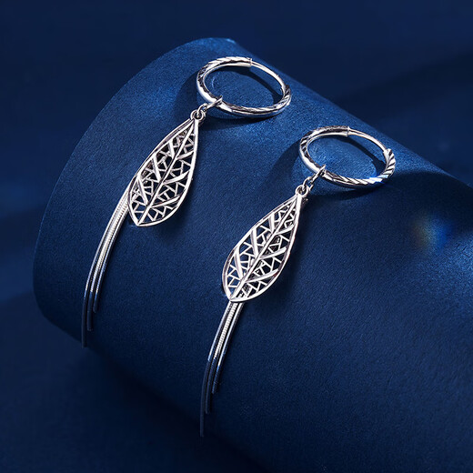 Meluxe platinum earrings for women, PT950 platinum tassel earrings, birthday gift for girlfriend, wife, about 3.55g