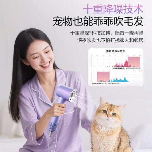 Bear high-speed hair dryer household quick-drying hair dryer 2.3 billion plasma protection hair dryer low noise and low radiation sterilization and mite removal birthday gift for girlfriend and girl national subsidy