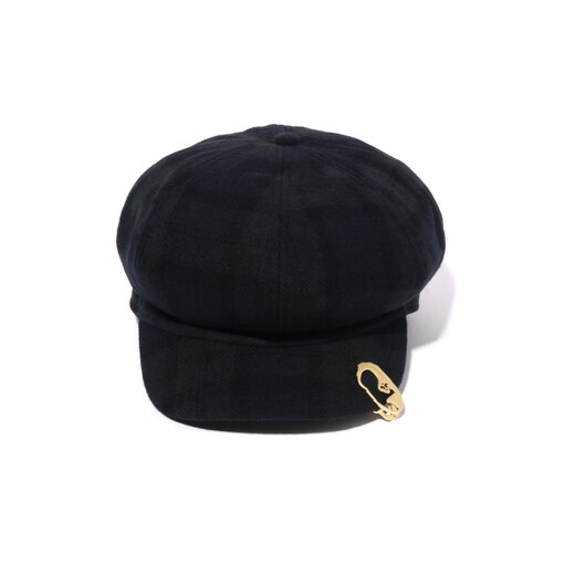 MR.BATHING APE accessories ape beard metal clip twill newsboy hat 180302N dark blue NYX one size F