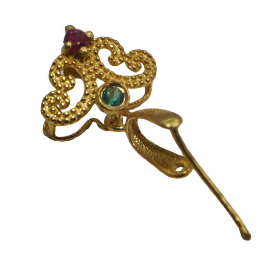 Pool example 18k gold buckle pendant buckle flower-shaped melon seed buckle clip Au750 jade Buddha Guanyin necklace buckle accessories diy free professional installation