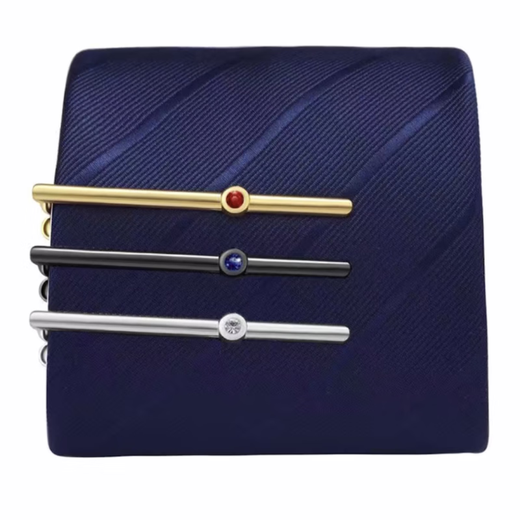 Giselun public tie clip tie clip men's formal wear silver fashion simple Korean style metal collar clip business professional insurance tie clip gold blue diamond