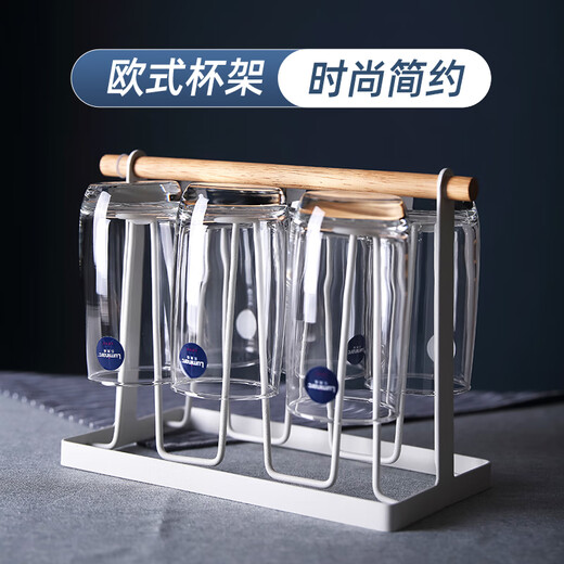 乐美雅玻璃杯牛奶杯早餐杯果汁饮料杯简约泡茶杯喝水杯子家用套装 [耐热加厚]葡萄园矮款(13791)200