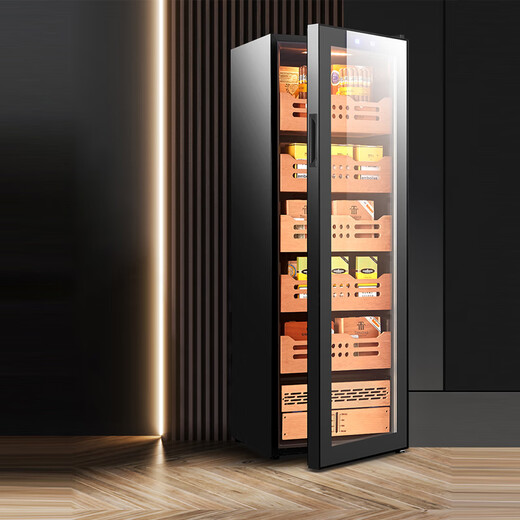 Double shop Dannemann cigar cabinet compressor constant temperature and humidity cedar wood WIFI ammonia removal mini humidification cabinet compressor air-cooled constant temperature and humidity 120L