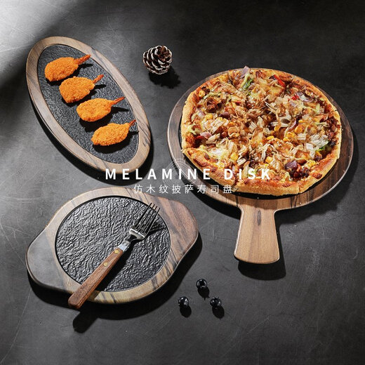 Métamine Pizza Assiette créative Sushi Plate plate Western Food Steak Assiette Pain Pain