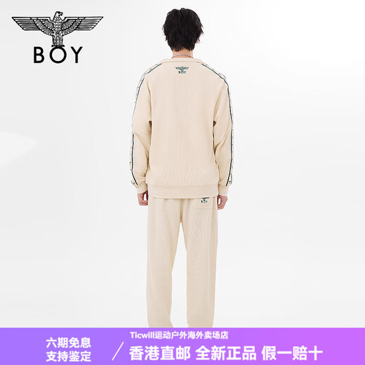 BOY LONDON男女同款长裤logo印花学院风卡其色阔腿裤N15053 卡其色 XS