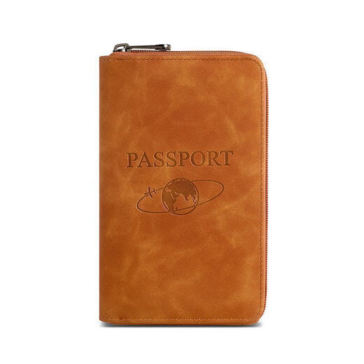 
New Global Multifunctional Travel Anti-theft RFID Document Storage Passport Ticket Protection Case Wallet Portable for Outdoor Nordic Brown Upgrade One Thick Anti-Brush RFID Anti-magnetic