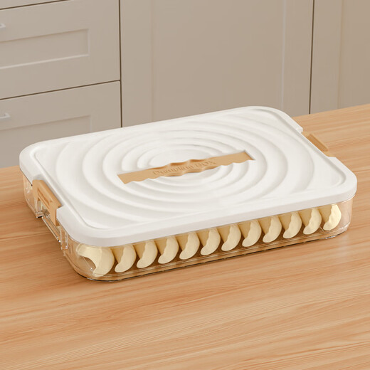 FANCYCHIC dumpling box refrigerator freezer box multi-layer frozen dumpling tray household dumpling box dumpling storage box large capacity certified sealed fresh brown five layers and one cover holds about 300 pieces enlarged and thickened