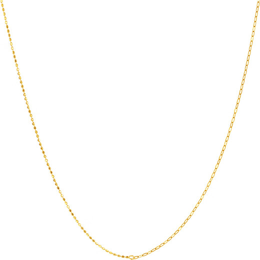 Saturday Blessing Yellow 18K Gold Necklace Women's Colorful Gold O-shaped Bead Chain Plain Chain Birthday Gift C0521133 40+5cm