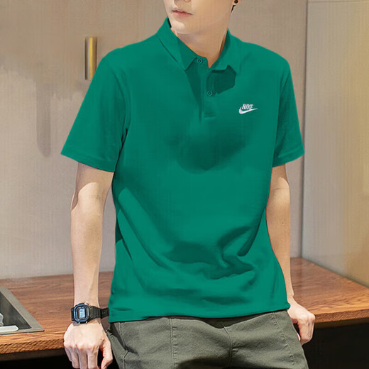 耐克（NIKE）绿色POLO衫翻领短袖夏季男子运动装上衣纯棉T恤 绿色/FN3895-365 纯棉透气 偏大 S 100-120斤