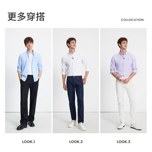 Navigare Italienisch kleines Segelboot Langarm Pendler Hemd Herren Herbst Oxford Spinnen knackig Casual Shirt High-End-Inch-Hemd Männer gebleicht L /40