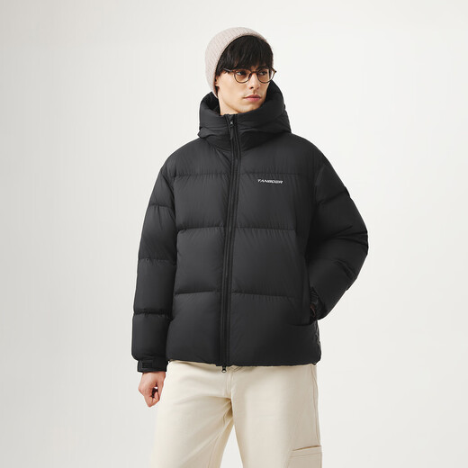 Tambor Puff Daunenjacke für Herren, kurze Kapuze, Silhouette, Herbst und Winter, warme, dicke Jacke, TA5530329Z, Schwarz, 175