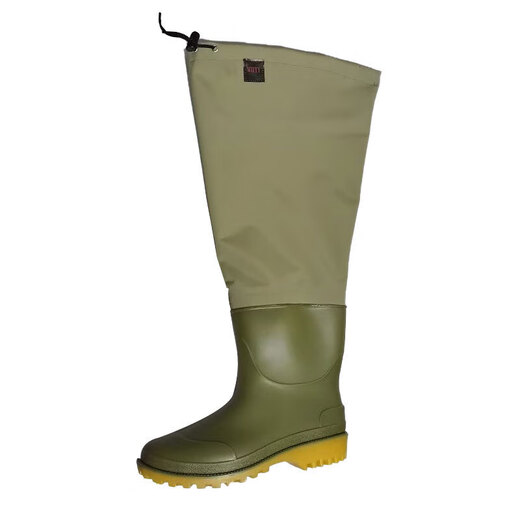 Luya fishing shoes, wading boots, waterproof, non-slip, men's and women's fishing shoes, outdoor wading rain boots, river tracing shoes, 3D Taslan green nylon high tube 42