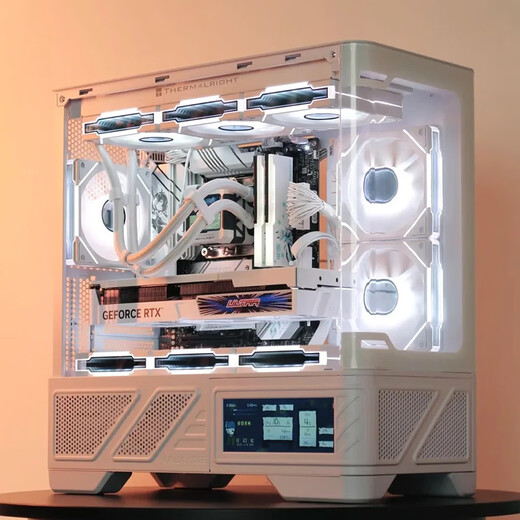 Valkyrie VK03/VK03M avec châssis à écran tactile noir/blanc avec vue sur la mer A360 refroidi à l'eau MATX petite carte/ATX grande carte châssis de ventilateur de refroidissement ensemble de trois pièces Valkyrie VK03M écran tactile blanc