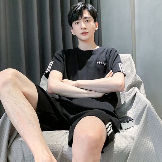 康诺顿（CONNORTON）男士睡衣男夏季短袖棉质男款夏天薄款男生可外穿大码家居服 HD9928 L