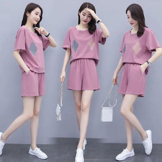 
Pier Cardin summer fat mm casual sports suit short-sleeved women's large size new fashionable shorts loose running suit two-piece set 687 navy blue M Recommended 80-95 Jin [Jin equals 0.5 kg]