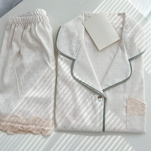 
ZIPJBX-sensory pajamas for women for summer set thin short sleeves high-value lace edge small fresh home clothes WLW-9227 M [Suggested 80-100Jin [Jin equals 0.5 kg]]