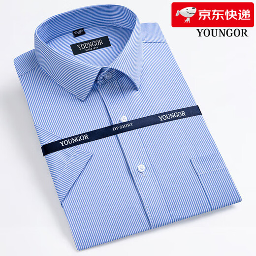 CEO Yageol Sommer Herren Kurzarm Shirt Business Formale Kleidung Casual Locker Arbeit kostenlos kariertes kariertes Hemd Männer DX6628 43 (empfohlenes Gewicht 170-180jin [Jin ist gleich 0,5 kg])