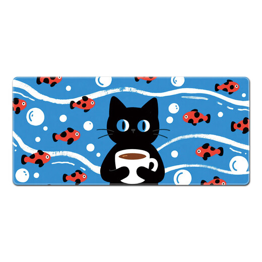 
Ruqinlian Black Cat Mouse Pad Extra Large Men's and Women's Workstation Office Computer Desk Pad Customized E-Sports Keyboard Pad Smooth Thickened Locking Wrist Guard Pad Customized Anti-Slip and Wear-resistant Cute Cartoon 15259 Kitten Fantasy Long 1000mmX Width 500mmX Thickness 5mm
