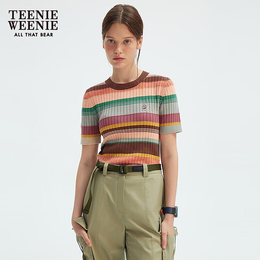 Teenie Weenie Bär Frauen gestrickt Herbst 2025 bequemer Dopamin gestreift