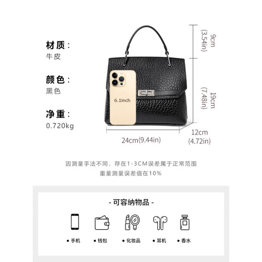 CITICITY包包女包高端奢侈品单肩斜挎包2025新款时尚潮流大容量手提包 黑色(精美礼盒)