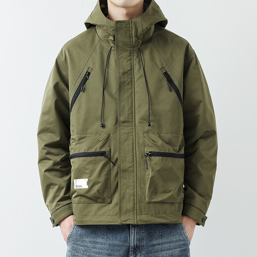 Scarecrow brand work jacket men's 2025 spring and autumn new style hooded jacket for young and middle-aged men's assault top men's black XL